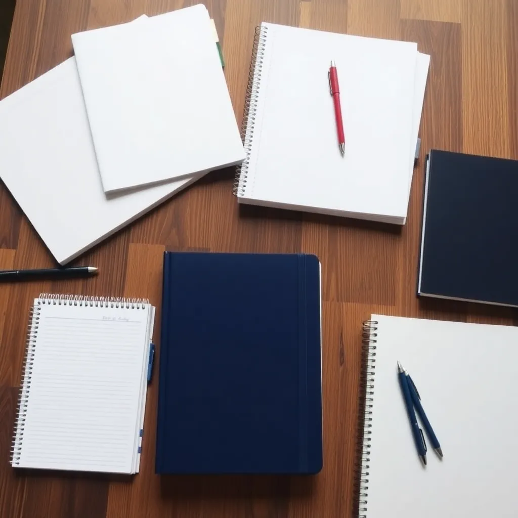 Workshop materialen inclusief werkboek, notitieblok en pen op een tafel