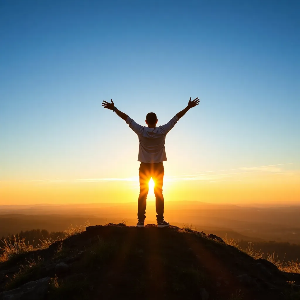 Persoon die succesvol een persoonlijk doel heeft bereikt door coaching